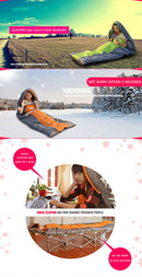 Camping Sleeping Bag, Lightweight 4 Season Warm & Cold