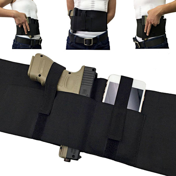 Tactical Pistol Hand Gun Holster Glock Pouch Military Universal Belly Band Belt Police Training Elastic Hunting  Waist Support
