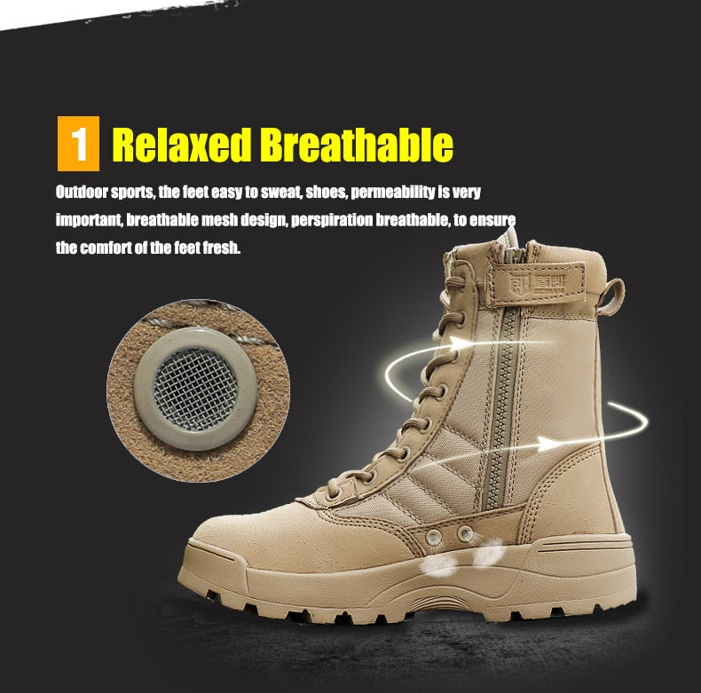 Men Tactical Boots Army Boots Men's Military Desert Waterproof