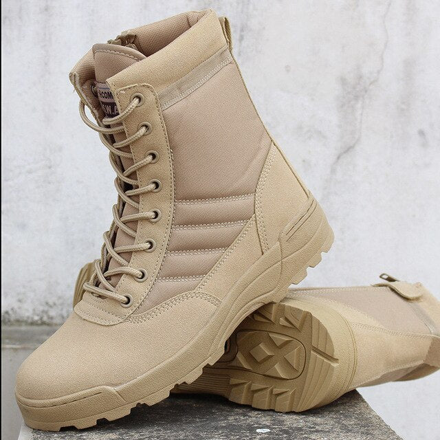 Men Desert Combat Boots Mens Work Safty Shoes