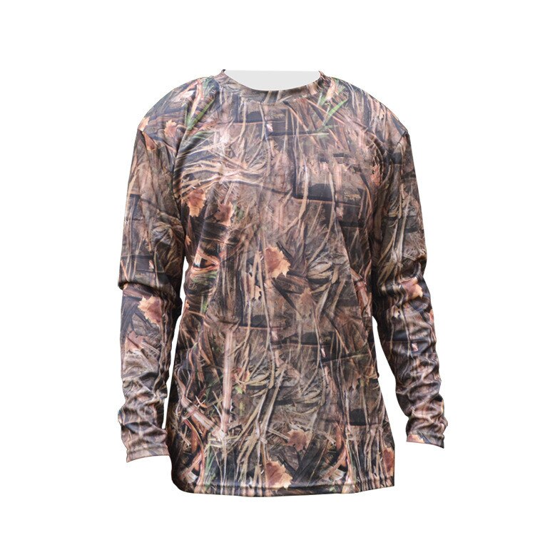 Bionic Tree Reed Camouflage T-shirt Polyester Long Sleeve Quick Dry Wear