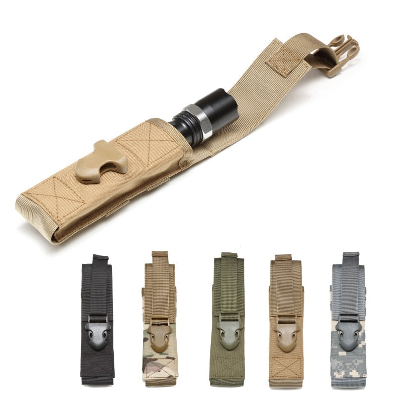 Army Tactical Flashlight Holder Case 1000D Nylon Molle Light Holster