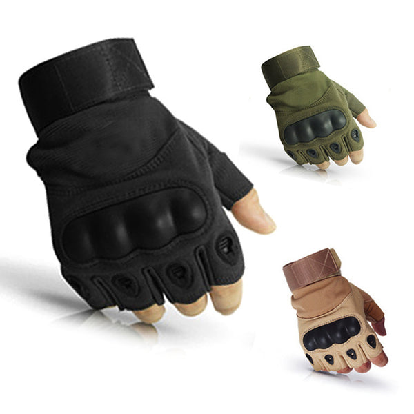 Men's Army Military Tactical Hard Knuckle Half finger Gloves